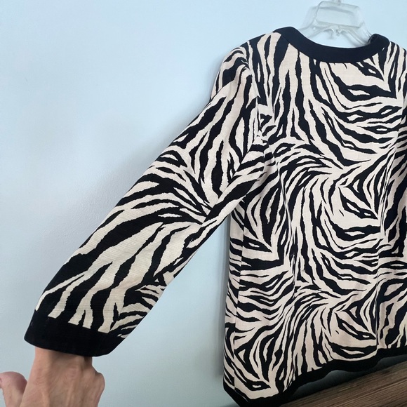 Chico's Black and Cream Zebra Print Jacket - Picture 7 of 10